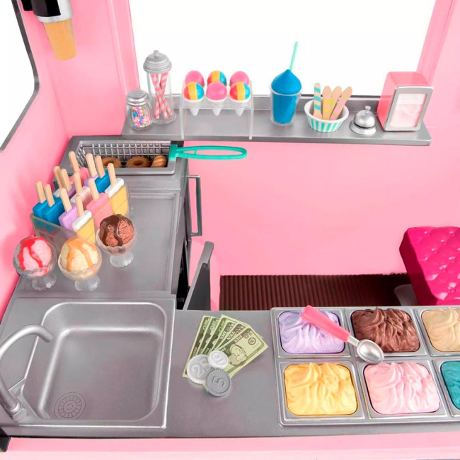 Транспорт и питомцы - Транспорт для кукол Our Generation Фургон с мороженым розовый (BD37363Z)#5