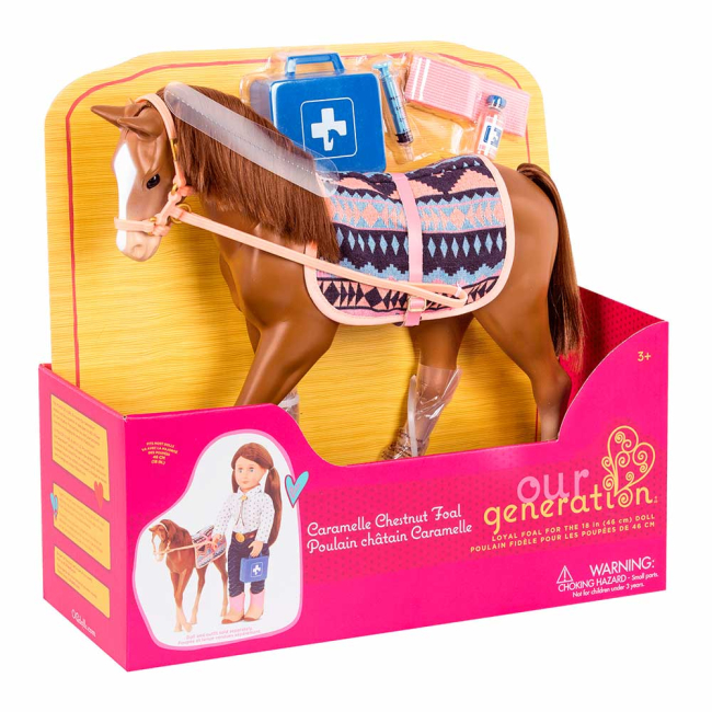 Транспорт и питомцы - Фигурка Our Generation Жеребенок с аксессуарами 26 см (BD38157Z)#4