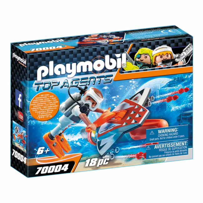 Конструкторы с уникальными деталями - Конструктор Playmobil Top agents Шпионское подводное крыло (70004) (6336456)#2