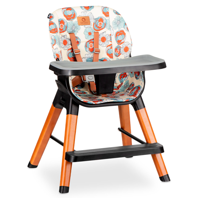 Товари для догляду - Стільчик для годування Lionelo Mona 4 в 1 з квітами (5902581659132)#4