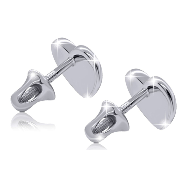 Ювелирные украшения - Сережки UmaUmi Сердце с перламутром белое (0010000016109)#2