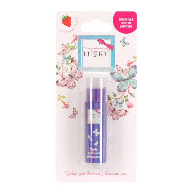 Косметика - Мел для волос Lukky фиолетовый с блестками (T18858)#2