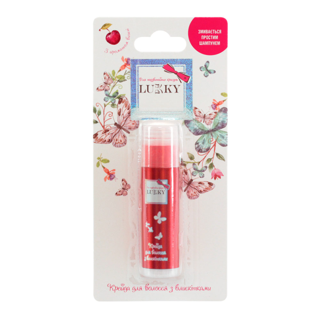 Косметика - Крейда для волосся Lukky червона з блискітками (T18859)#2
