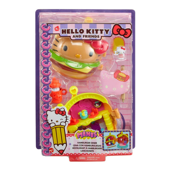 Фигурки персонажей - Набор Hello Kitty and friends Милые безделушки Обед с гамбургерами (GVB27/GVB27-1)#4