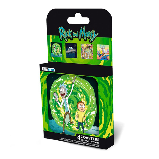 Чашки, стаканы - Подставки под стаканы Rick and Morty 4 штуки (ABYCOS009)#3