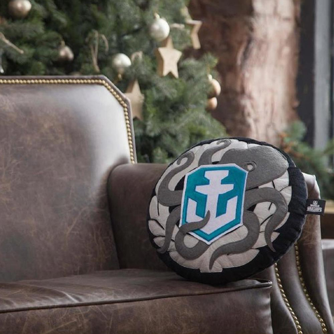 Подушки - Подушка Wargaming World of warships Награда моряка серо-черная круглая (WG043331)#4