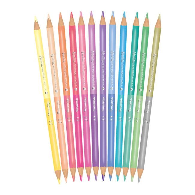 Канцтовари - Олівці кольорові Colorino Pastel двосторонні 24 кольори (87737PTR)#2