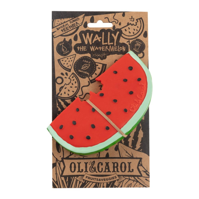 Брязкальця, прорізувачі - Іграшка-прорізувач Oli and Carol Кавун Воллі (8437015928852)#3