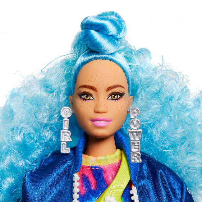 Ляльки - Лялька Barbie Extra з блакитним кучерявим волоссям (GRN30)#3