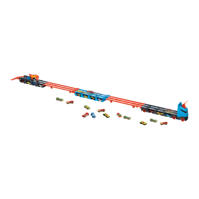 Автотреки - Трек Hot Wheels City Вантажівка-транспортер Суперперегони 2 в 1 (GVG37)#2