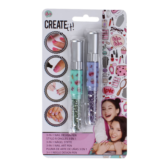 Косметика - Набір для дизайну нігтів Create It! Ручка 3 в 1 бірюзова та фіолетова 2 штуки (84100/84100-2)#2