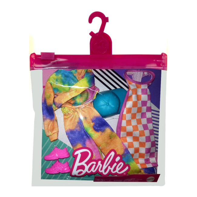 Одежда и аксессуары - Одежда Barbie Два модных образа Костюм тай-дай и сарафан в клеточку (GWF04/GRC84)#2