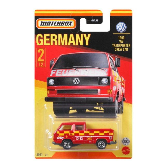 Транспорт и спецтехника - Автомодель Matchbox Best of Germany Пожарный Volkswagen Transporter 1990 1:64 (GWL49/GWL55)#2