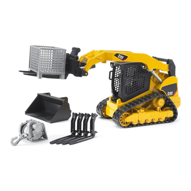 Транспорт и спецтехника - Мини-погрузчик Bruder Cat гусеничный с ковшом 1:16 (02136)#3