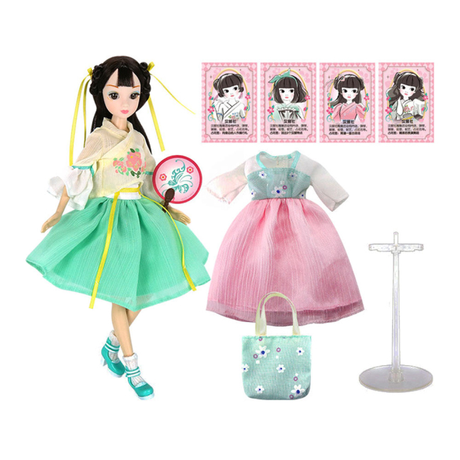 Куклы - Кукла Kurhn Брюнетка в белой блузе и бирюзовой юбке с аксессуарами (6938142030842/3084-2)#3