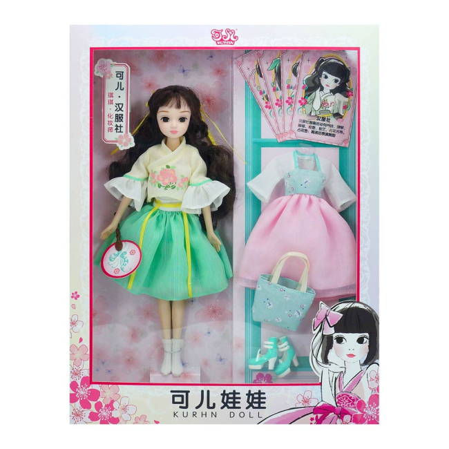 Куклы - Кукла Kurhn Брюнетка в белой блузе и бирюзовой юбке с аксессуарами (6938142030842/3084-2)#5