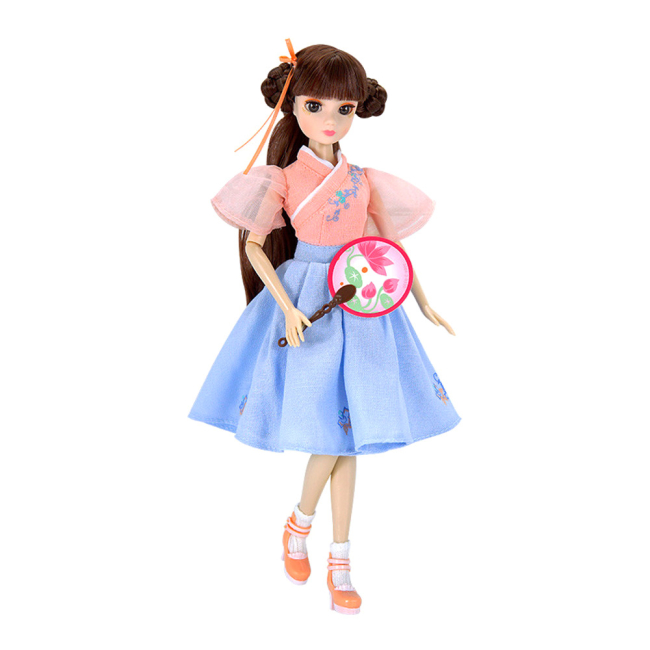 Куклы - Кукла Kurhn Шатенка в розовой блузе и голубой юбке (6938142030842/3084-4)#2