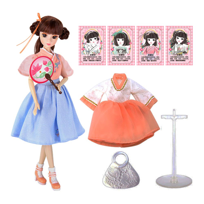 Куклы - Кукла Kurhn Шатенка в розовой блузе и голубой юбке (6938142030842/3084-4)#3