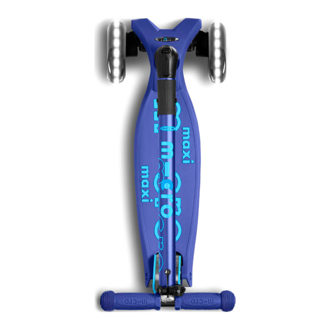 Самокати - Самокат Micro Maxi deluxe led темно-синій складаний (MMD099)#4