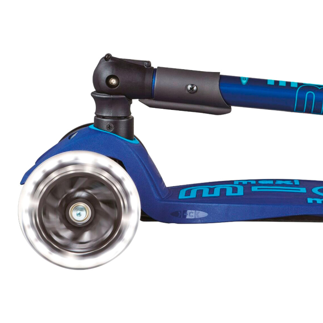 Самокати - Самокат Micro Maxi deluxe led темно-синій складаний (MMD099)#5