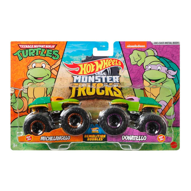 Автомоделі - Машинки Hot Wheels Monster trucks Мікеланджело і Донателло 1:64 (FYJ64/GTJ53)#4