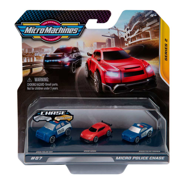 Транспорт і спецтехніка - Набір машинок Micro Machines Поліція 3 штуки (MMW0011)#2