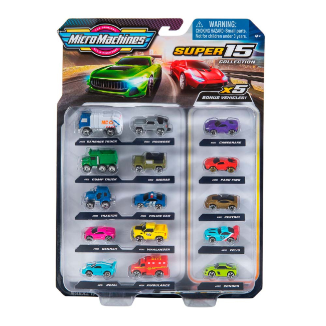 Транспорт і спецтехніка - Набір машинок Micro Machines Супер колекція 15 штук (MMW0043)#5