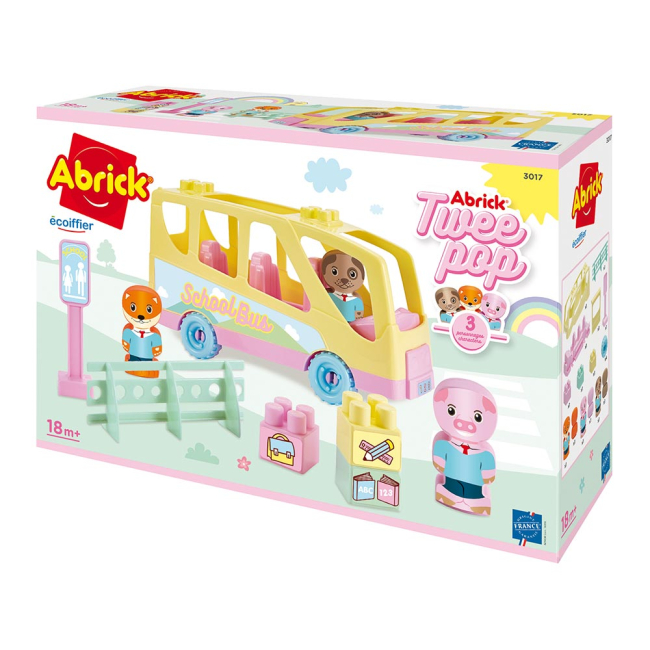 Конструктори з унікальними деталями - Конструктор Ecoiffier Abrick Веселі друзі Шкільний автобус 18 елементів (003017)#2