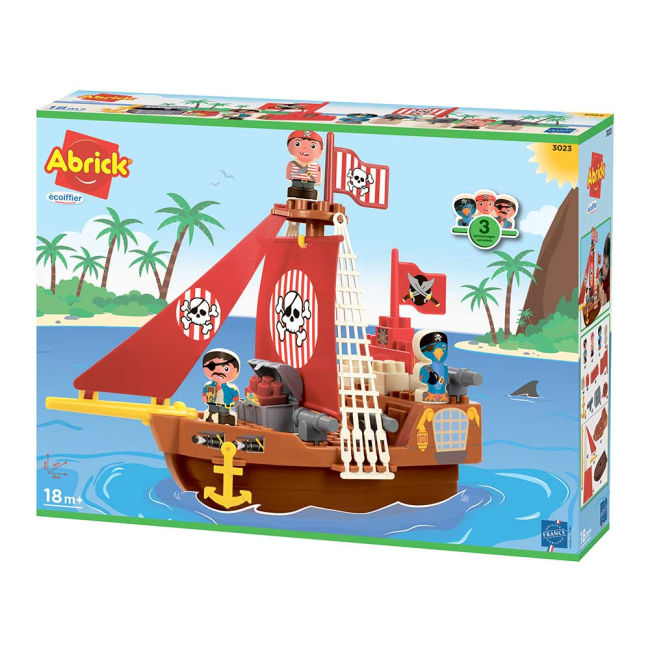 Конструктори з унікальними деталями - Конструктор Ecoiffier Abrick Корабель з піратами 29 елементів (003023)#3