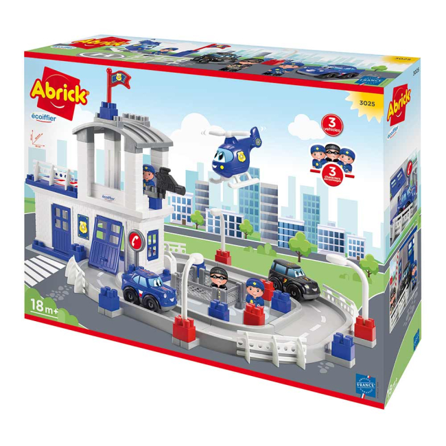 Конструктори з унікальними деталями - Конструктор Ecoiffier Abrick Поліцейський відділок з охоронною вежею 77 елементів (003025)#2