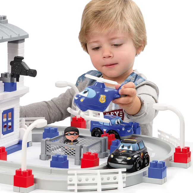 Конструктори з унікальними деталями - Конструктор Ecoiffier Abrick Поліцейський відділок з охоронною вежею 77 елементів (003025)#3