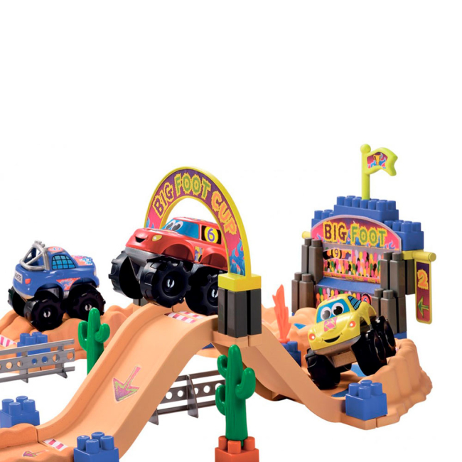 Конструктори з унікальними деталями - Конструктор Ecoiffier Abrick Перегони монстр траків 97 елементів (003034)#3