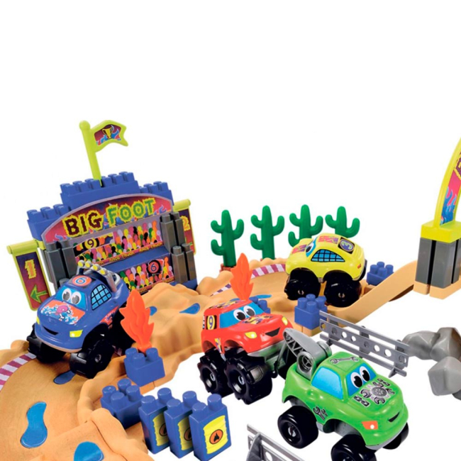 Конструктори з унікальними деталями - Конструктор Ecoiffier Abrick Перегони монстр траків 97 елементів (003034)#4