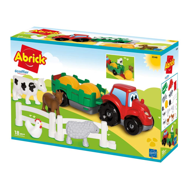 Конструкторы с уникальными деталями - Конструктор Ecoiffier Abrick Скоростное авто Трактор с прицепом 21 элемент (003348)#2