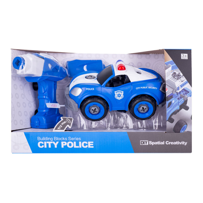 Конструктори з унікальними деталями - Конструктор Diy spatial creativity Поліцейська машина (CJ-1365063)#4