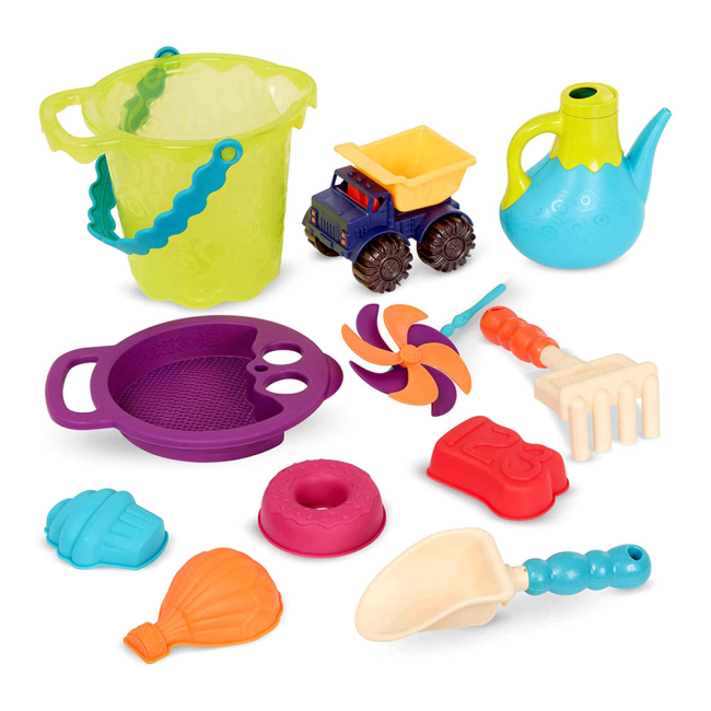 Набори для пісочниці - Набір для пісочниці Battat Summer Пляжна сумочка із зеленим відром (BX1307Z)#2