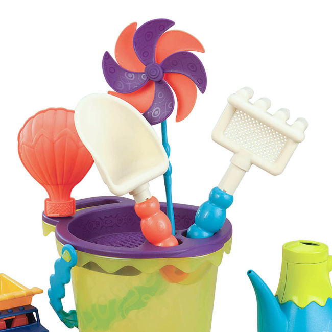 Набори для пісочниці - Набір для пісочниці Battat Summer Пляжна сумочка із зеленим відром (BX1307Z)#3