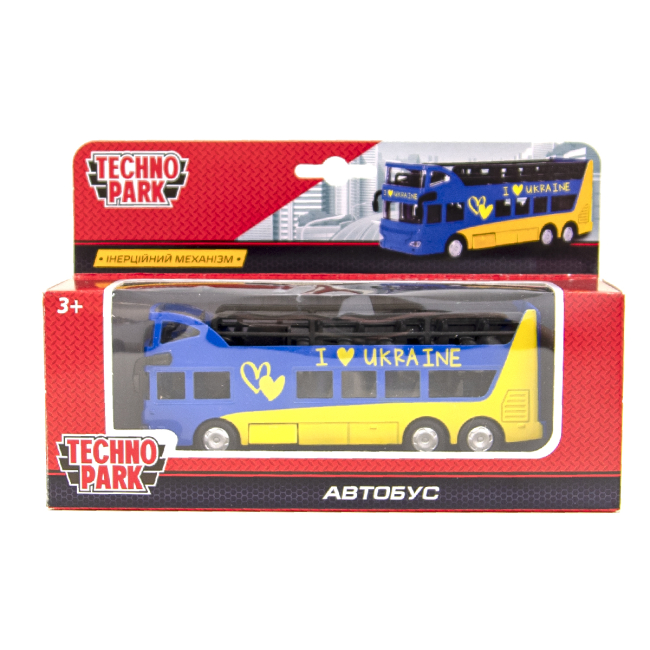 Транспорт и спецтехника - Модель Технопарк Автобус двухэтажный Украина (SB-16-21-UKR)#5