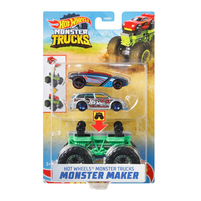 Автомодели - Набор машинок Hot Wheels Monster trucks Создатель монстров голубая и серая 1:64 (GWW13/GWW15)#3