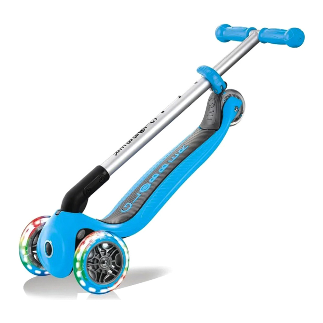 Самокаты - Самокат Globber Primo foldable lights голубой (432-101-2)#4