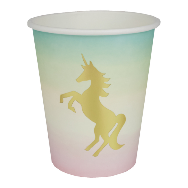 Аксессуары для праздников - Бумажные стаканчики Talking tables Мы любим единорогов 250 мл 12 штук (UNICORN-CUP) (5052714085731)#2