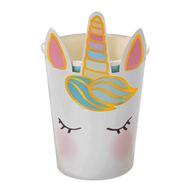 Аксесуари для свят - Паперові стаканчики Talking tables Ми любимо єдинорогів 250 мл 8 штук (UNICORN-CUP-FACE)#2