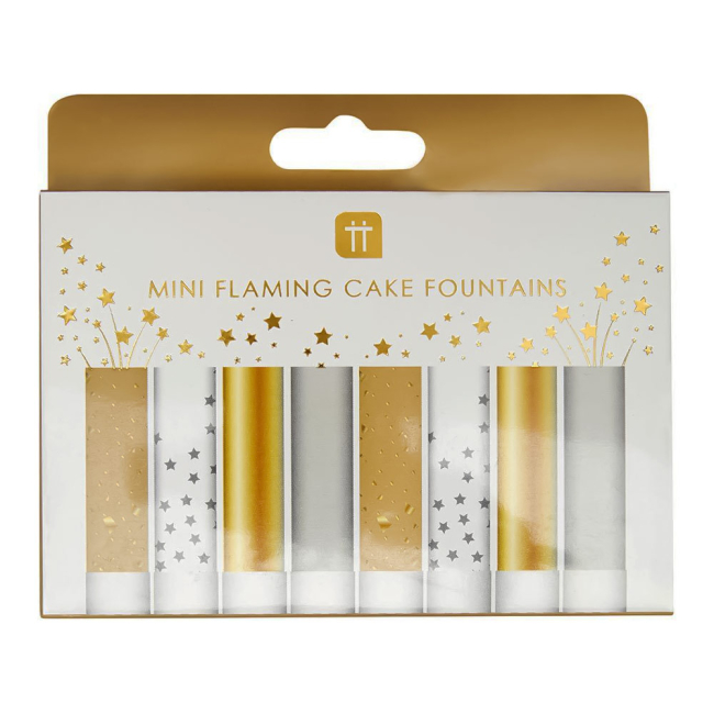 Аксессуары для праздников - Свечи-фейерверки для торта Talking tables Ледяные мини-фонтаны 8 штук (POP-FOUNT-MUL) (5052715094152)#2