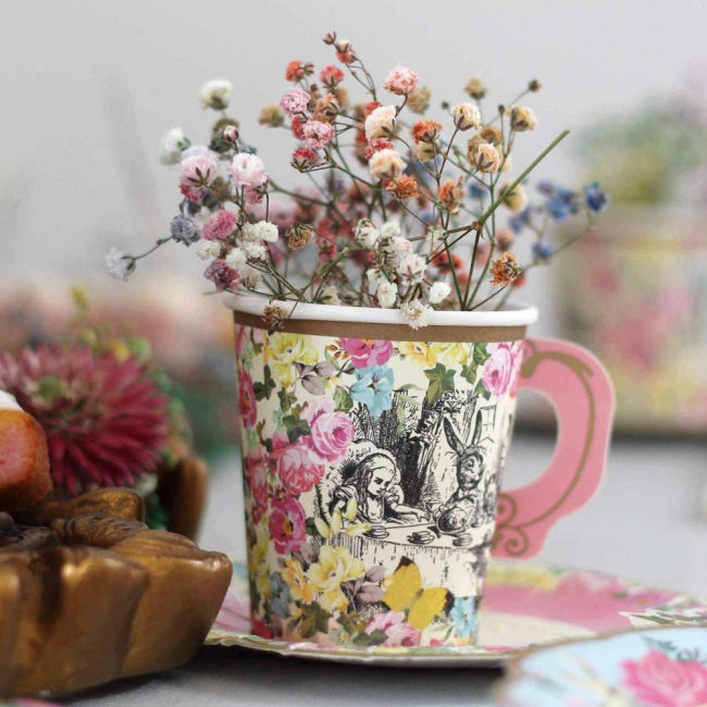 Аксессуары для праздников - Одноразовая посуда Talking tables Причудливая Алиса 12 комплектов (TSALICE-CUPSETV2)#5