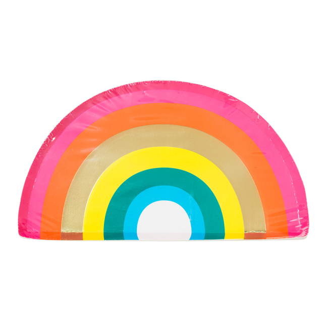 Аксесуари для свят - Одноразові тарілки Talking tables Веселка 12 штук (5052715100525)#2