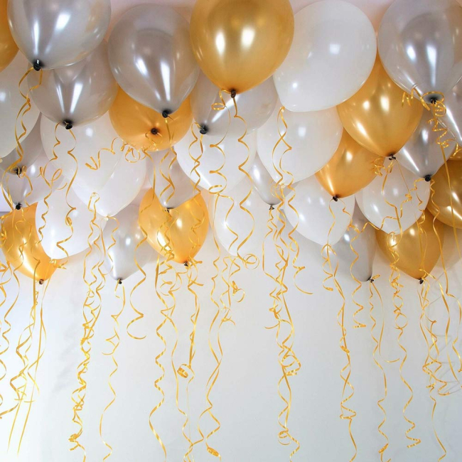 Аксесуари для свят - Повітряні кульки Talking tables Блискучий мікс гелієві 30 штук (GLIT-BALLOONCEIL)#3