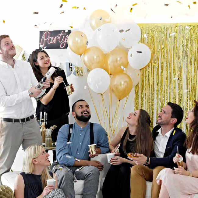 Аксесуари для свят - Повітряні кульки Talking tables Блискучий мікс гелієві 30 штук (GLIT-BALLOONCEIL)#4