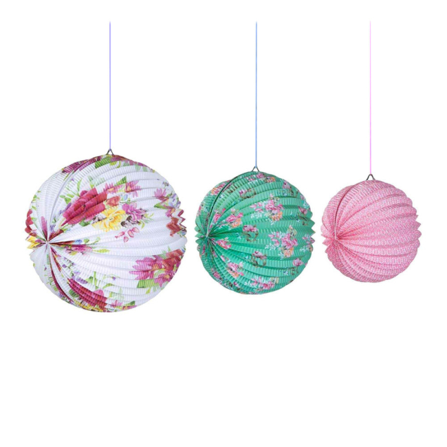 Аксесуари для свят - Паперові ліхтарики Talking tables Квіткова ніжність 3 штуки (TS4-PAPERLANTERN) (5052714049993)#2