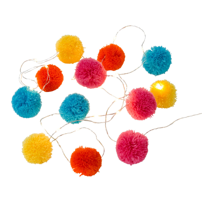 Аксесуари для свят - Світлодіодна гірлянда Talking tables Boho mix Вогники Пом-пом 2 м (BOHO-LIGHT-POM)#2