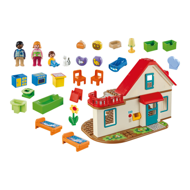 Конструкторы с уникальными деталями - Конструктор Playmobil 1.2.3 Домик в деревне (70129)#3